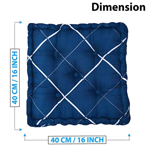RRC Super Soft Microfiber Cotton Square Floor Pillow Tufted,Setting, Printed Seat Cushion,Pack of 1 Chair Cushion 16X16(Inches) 41X41(CM) - Image 2
