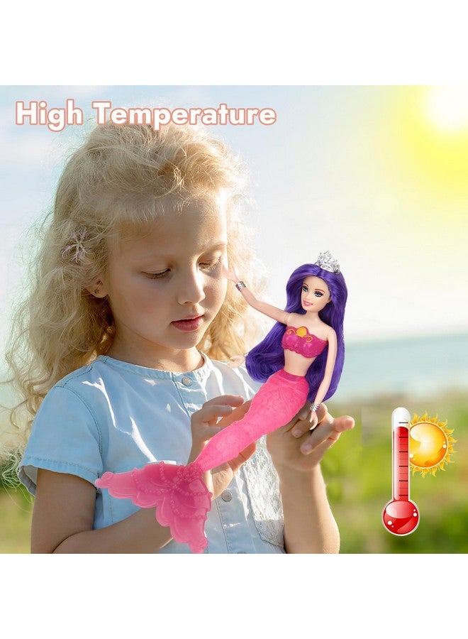 Bettina Color Change Mermaid Doll Playset, Mermaid Princess Doll With Color-Changing Tail, Mermaid Toys With Seahorse & Accessories, Purple Hair - Image 3