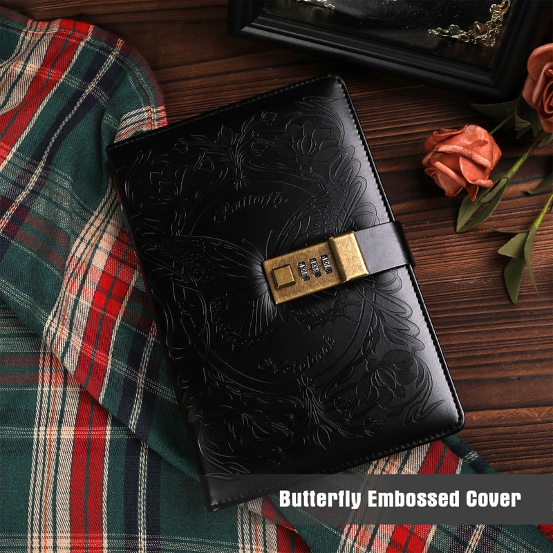 TIEFOSSI Diary with Lock for Women Girls, Lined Locked Journal, Butterfly Journal Notebook with Pen and Bookmark, A5 Refillable Locking Journals for Writing, 224 Numbered Pages - Image 5
