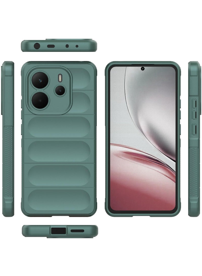 Phone case cover Magic Shield TPU + Silicone Shockproof Phone Case For  Redmi Note 14 4G (Green) - Image 2