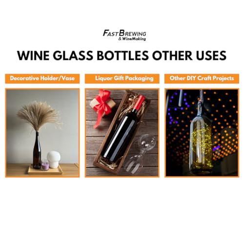 FastRack - 750ml Green Wine Bottles (Pack of 12) | W5 Bordeaux Liquor Bottles | 750 ml Empty Bottle for Drinks, 12 per Case - NO CORKS INCLUDED - Image 3