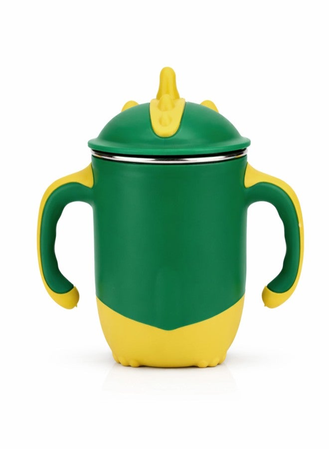 ONE AND ONLY Kids Sipper Green Stainless Steel 220 ML Spill-Proof Toddler Drinking Cup with Handle BPA-Free Baby Drinking Bottle - Image 1