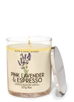 Bath & Body Works Pink Lavender & Espresso Signature Single Wick Candle 