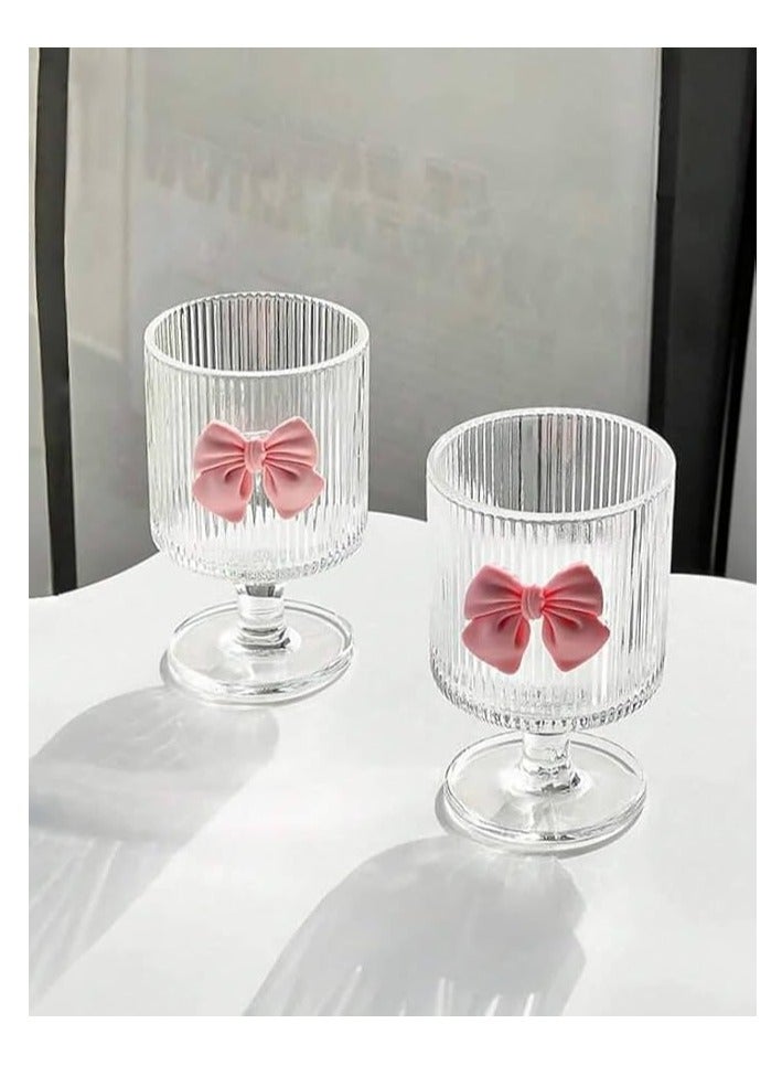 Spaceshoop Cute Bowknot Glass Cup Aesthetic For Ice Hot Coffee Juice - Image 2