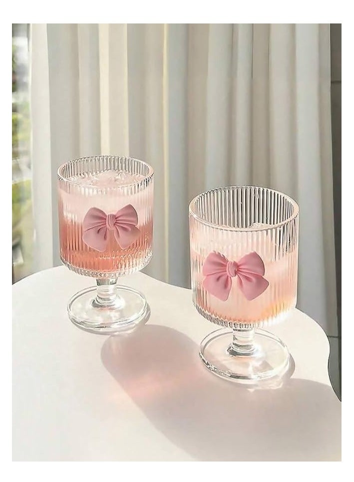 Spaceshoop Cute Bowknot Glass Cup Aesthetic For Ice Hot Coffee Juice - Image 4