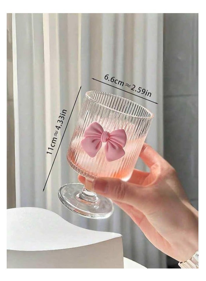 Spaceshoop Cute Bowknot Glass Cup Aesthetic For Ice Hot Coffee Juice - Image 5