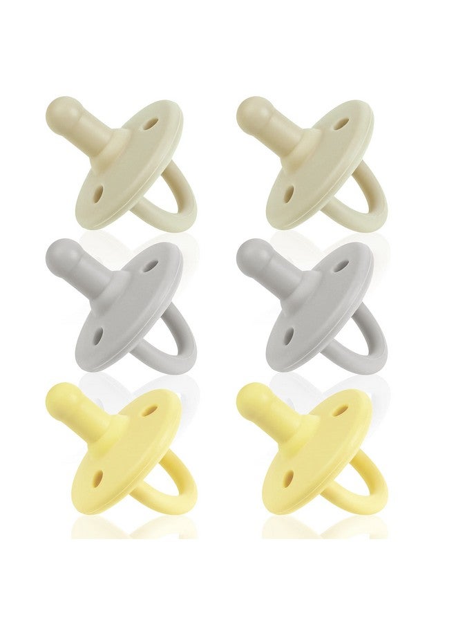 Sweet Child Soothie Pacifiers 018 Months, Set Of 6 Ultralight Silicone Binkies With Collapsible Handle & 3 Air Holes For Added Safety, Best Newborn Pacifiers For Baby Boys Or Girls (Sunshine) - Image 1