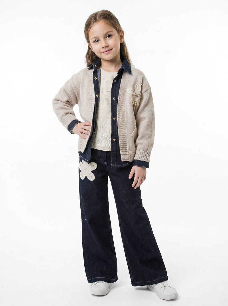 Hamada Tex Girls' 4-piece clothing set, for ages 7 to 14 years, sizes 3912 to 4912 - Image 2