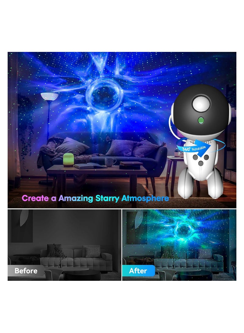 SYOSI Star Space Projector Galaxy Night Light Robot Projector with White Noise Music Speaker RemoteTimer App Control Starry Nebula Ceiling Projector Party Ambient Lighting Gifts for Kids - Image 4