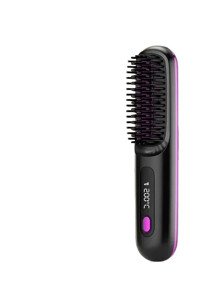 general Mini Ionic Straightening Comb – Travel-Friendly Straightener & Curler for Men/Women, Dual-Use Hair Styling Tool - Image 1