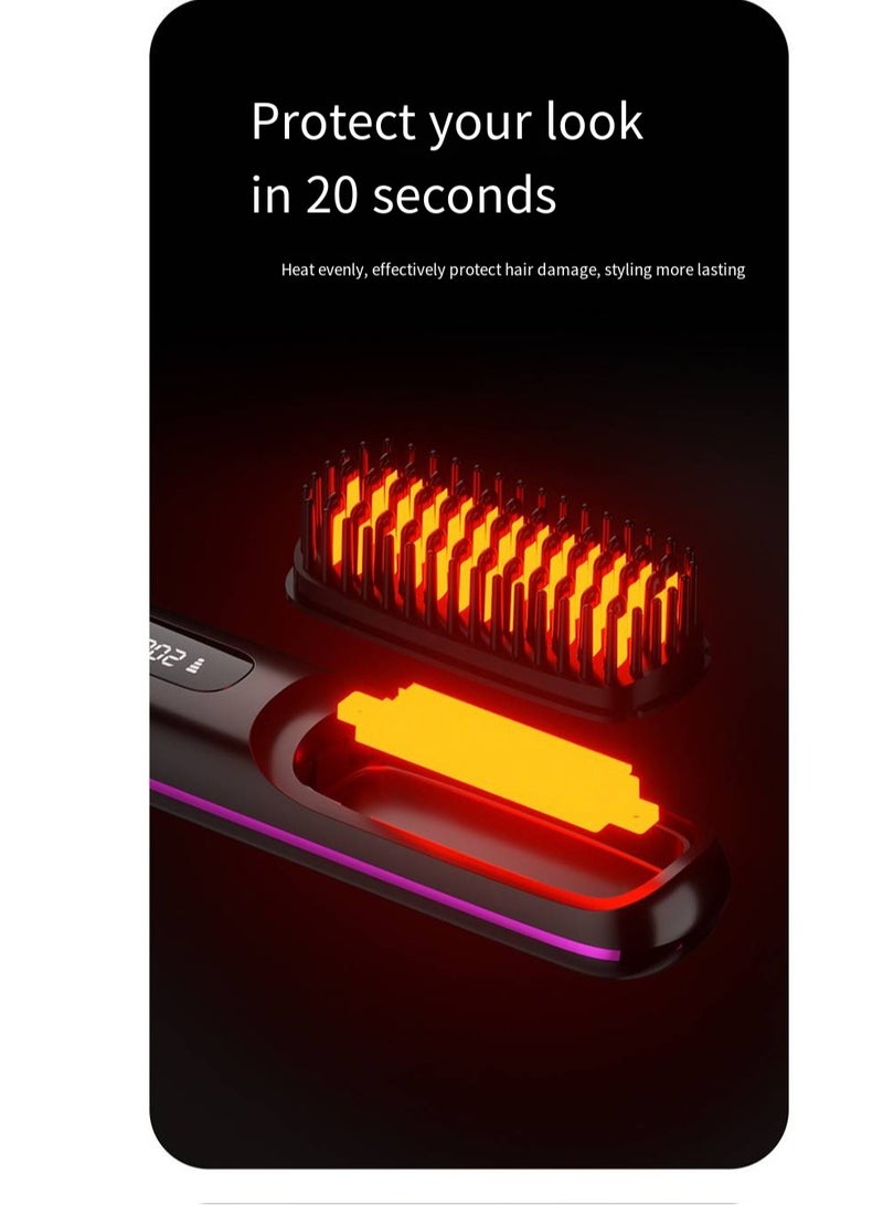 general Mini Ionic Straightening Comb – Travel-Friendly Straightener & Curler for Men/Women, Dual-Use Hair Styling Tool - Image 2