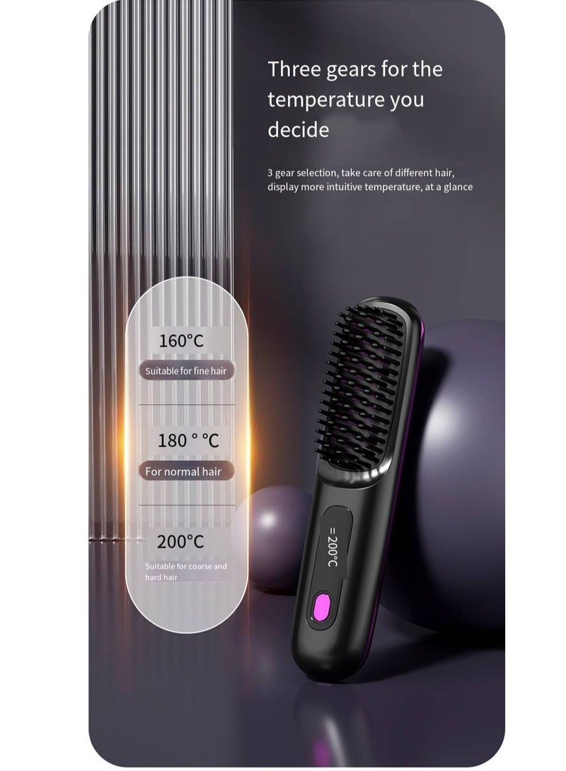general Mini Ionic Straightening Comb – Travel-Friendly Straightener & Curler for Men/Women, Dual-Use Hair Styling Tool - Image 4