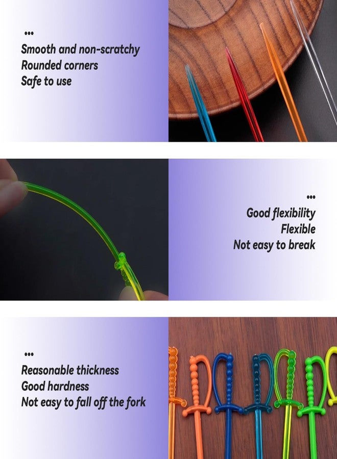 XPAPOV 300PCS Plastic Sword Toothpicks Picks for Appetizers, 3.15 Inch Fruit Fork Cocktail Sticks, Cocktail Picks for Drinks (Multicolor) - Image 4