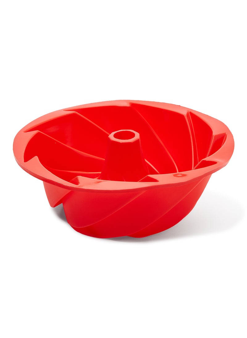 قالب كيك حلزوني الشكل أحمر 24x10سم - Image 2