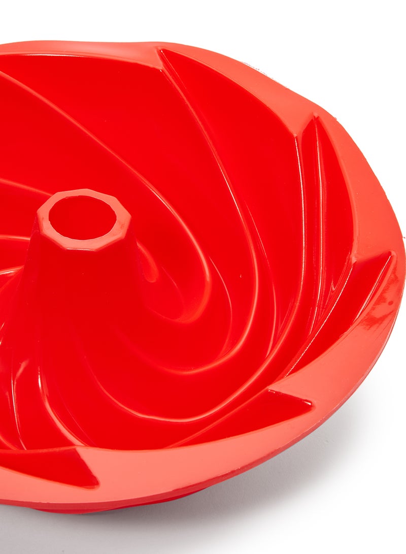 قالب كيك حلزوني الشكل أحمر 24x10سم - Image 3