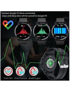 Zoom Plus Bluetooth Calling Stainless Steel Multi-Function Heart Rate Monitoring Smartwatch With 2 Straps Metal And Silicone Black  - Image 3
