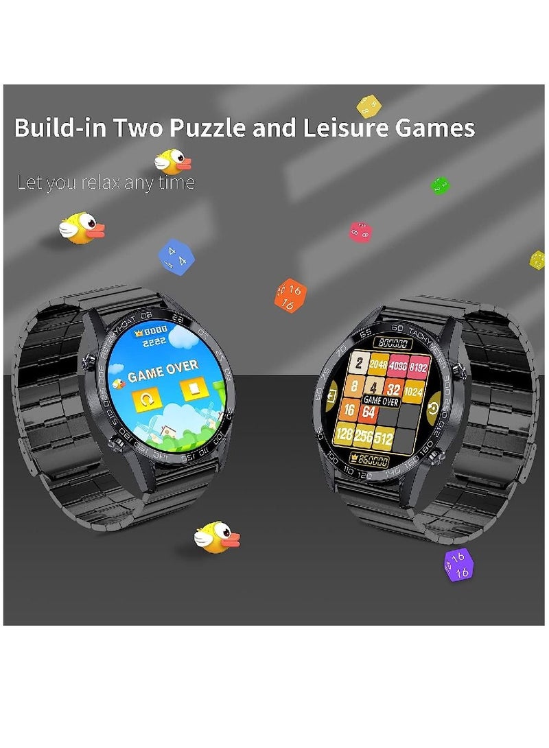 Zoom Plus Bluetooth Calling Stainless Steel Multi-Function Heart Rate Monitoring Smartwatch With 2 Straps Metal And Silicone Black - Image 5
