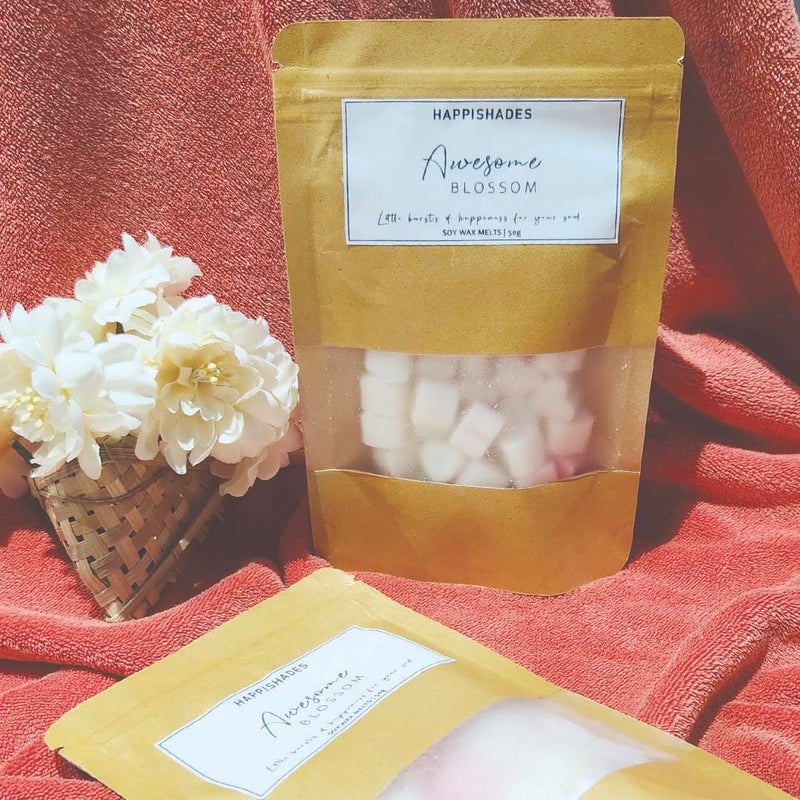 Happishades Premium Cherry Blossom Scented Wax Melts 50 Grams Natural Soy Wax Vegan Essential Oil Infused 100150 Hrs Scent Time Safe SmokeFree Easy to Use  - Image 3