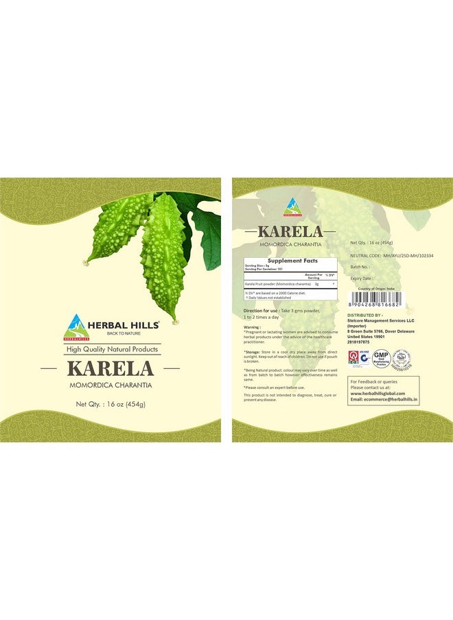 HERBAL HILLS Bitter Melon/Bitter Gourd/Karela Powder (Momordica Charantia) ; 16Oz (454 Gms) ; Best For Eye & Skin Health  - Image 5