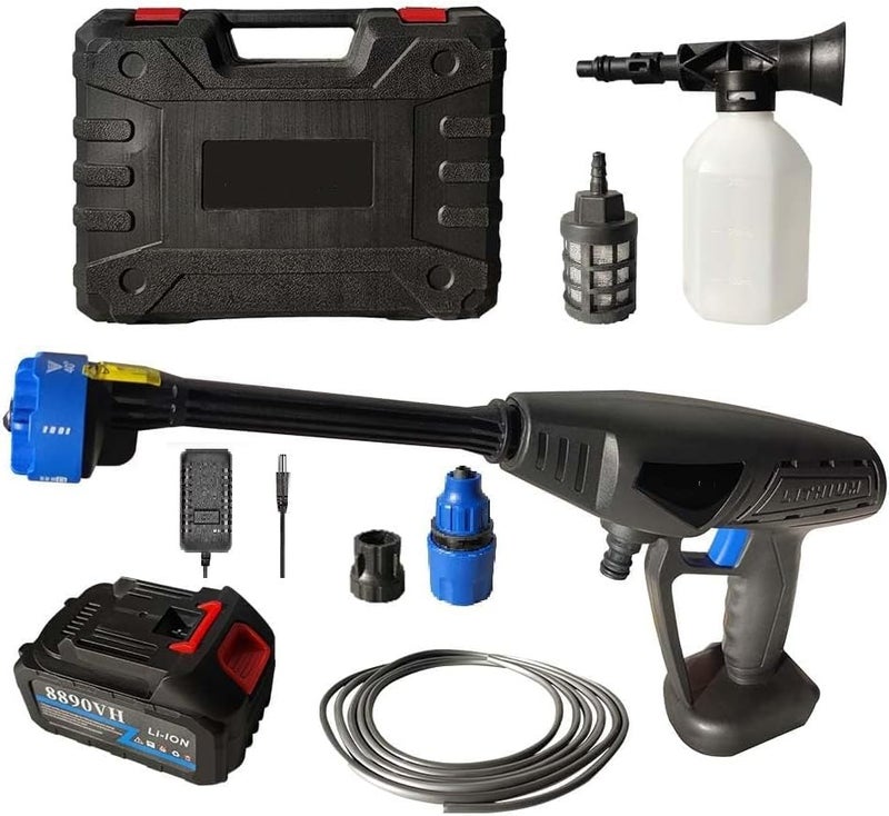 calldrishe 48V Cordless Portable Pressure Washer Cordless Power Washer Electric High Power Washer Rechargeable Battery Powered 6in1 Nozzle Handheld Cleaner Water Gun for Car Floor Cleaner - Image 1