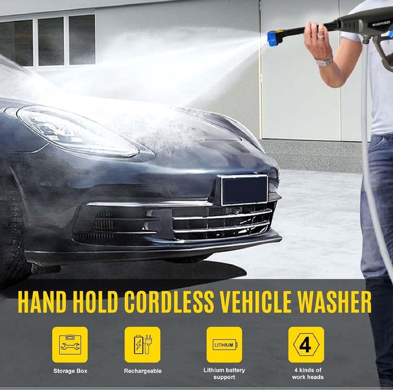 calldrishe 48V Cordless Portable Pressure Washer Cordless Power Washer Electric High Power Washer Rechargeable Battery Powered 6in1 Nozzle Handheld Cleaner Water Gun for Car Floor Cleaner - Image 5