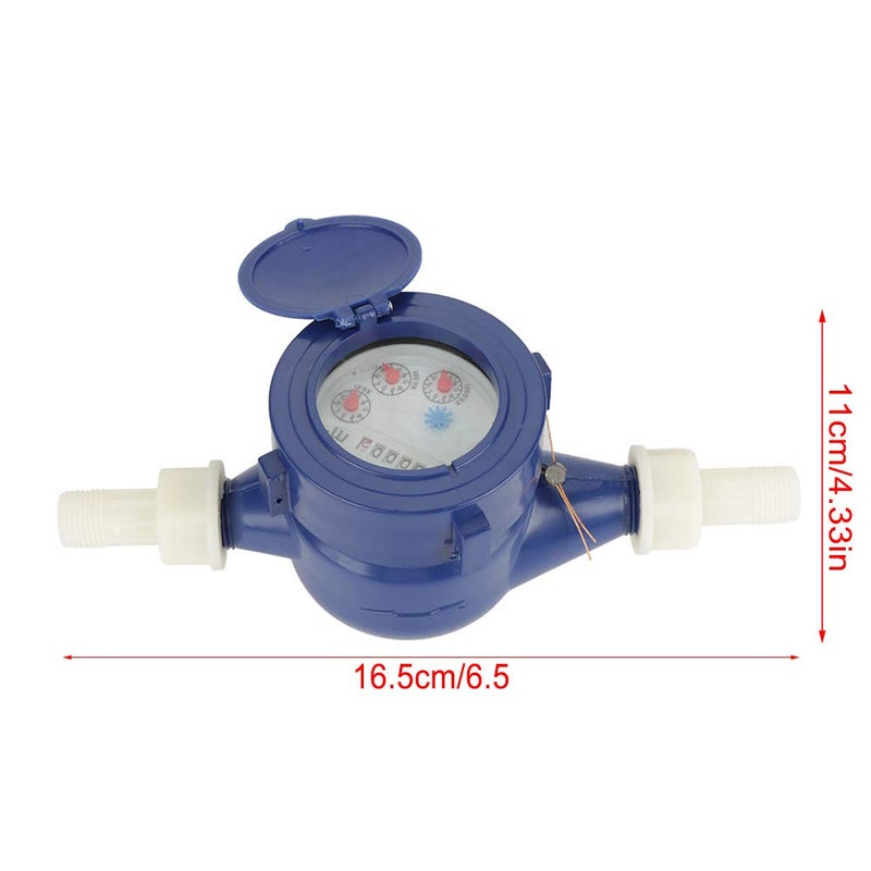klarako Water Meter, DN15 Plastic Cold Water Meter Water Flow Wet Measuring Tool for Home Garden - Image 4