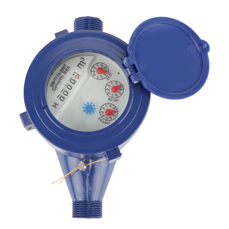 klarako Water Meter, DN15 Plastic Cold Water Meter Water Flow Wet Measuring Tool for Home Garden - Image 1