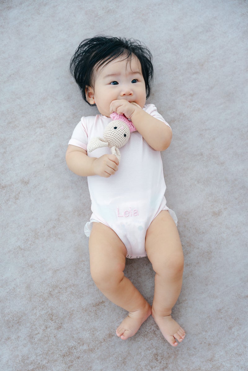 Lovingly Signed Bunny Rattle Teether - Pink - Image 3