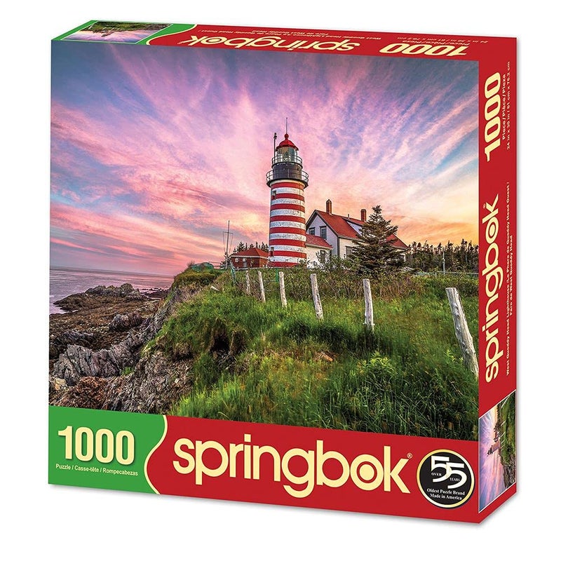 Springbok Puzzles - West Quoddy Head Lighthouse - 1000 Piece Jigsaw Puzzle - Large 30 Inches by 24 Inches Puzzle - Made in USA - Unique Cut Interlocking Pieces - Image 2