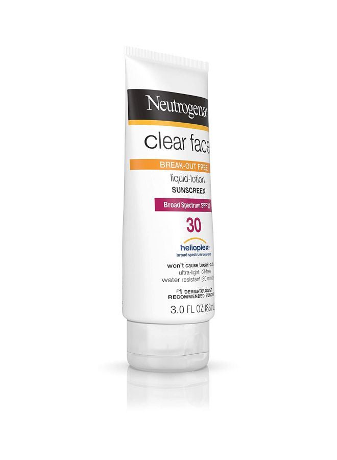 Neutrogena Clear Face Break-Out Free Liquid Lotion Sunscreen With SPF 30 3Fluid Ounce - Image 2