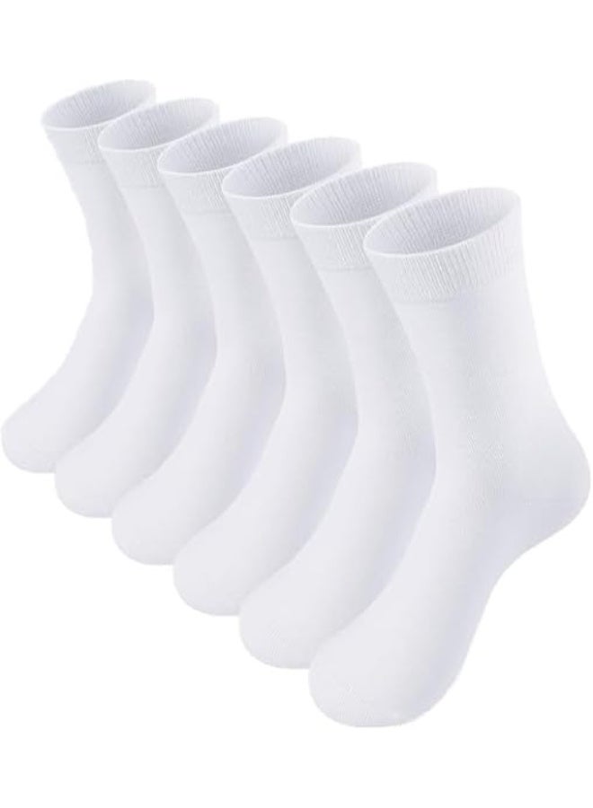 تانجو 6 Pairs Kids Socks for Boys Girls Crew Dress Athletic Socks Soft Cotton Childrens School Uniform Sock - Image 1