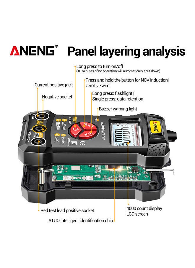 ANENG - M167 Smart Digital Multimeter Auto Recognition 4000 Counts Voltmeter Ammeter Electric Test Pen - Image 1