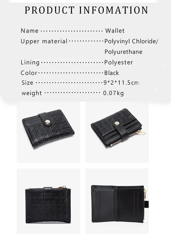 CHCH CHCH Portable Ladies' Wallet Elegant Ladies' Card Holder Bag High-Quality Elegant Ladies' Wallet Premium Fashion Black  - Image 2