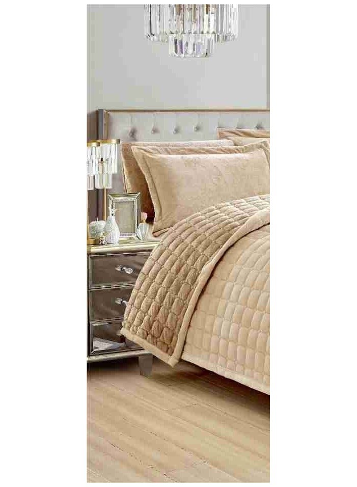 Bedspread set for one and a half people, plain, soft, winter, 4 pieces, quilt size 200 x 170 cm, microfiber - Image 2