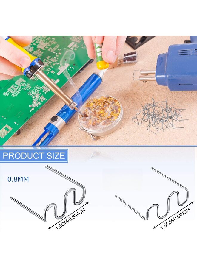 1000 قطعة من قضبان اللحام، أسلاك لحام لإصلاح مصدات السيارات، لوحات القيادة، حاملات المصابيح، حلقات بلاستيكية، مستلزمات بلاستيكية يومية، 0.8 مم (شكل موجة) - Image 2