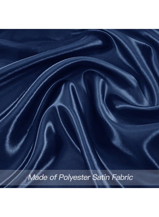 P Pothuiny 50 Pcs Silky Navy Blue Satin Napkins 17 x 17 Inches, Square Smooth Wedding Dinner Napkins Bulk Cloth Napkins Table Napkins for Banquet Party Restaurant Decor, Thanksgiving, Christmas - Image 4