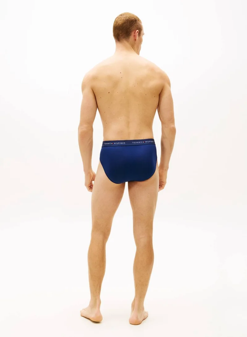 Tommy Hilfiger Ptch Blu/Arc Aqu/Des 3-Pack Signature Repeat Logo Waistband Briefs for Men | Best Price UAE