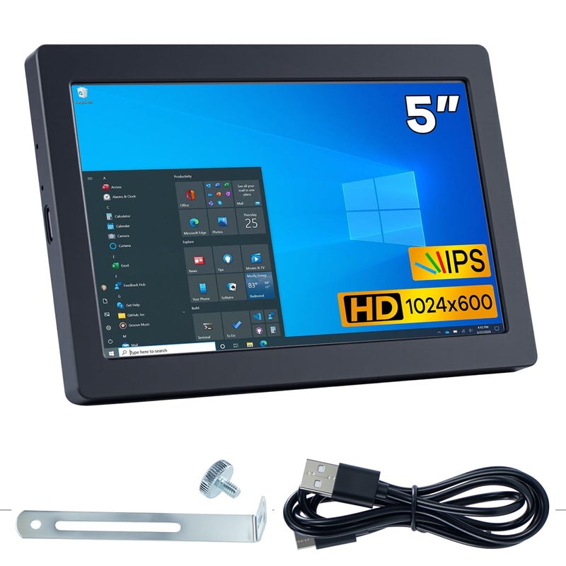 Hosyond 5 Inches USB C Mini Monitor 1024x600 IPS LCD Screen Type C Secondary Screen Display for PC Laptop Windows - Image 1
