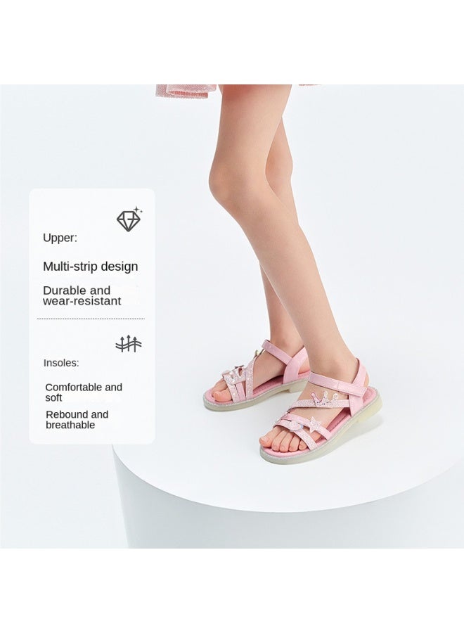 DEESHA Crown Glitter Decoration】girls' Sandals 2025 Summer, Versatile Fashion Casual Princess Sandals For Big Kids - Image 3