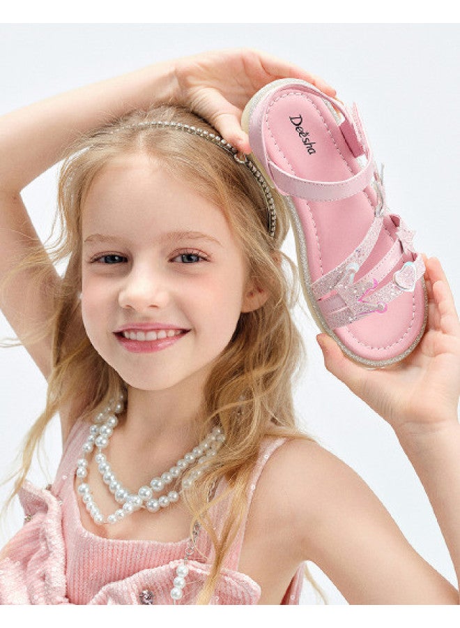 DEESHA Crown Glitter Decoration】girls' Sandals 2025 Summer, Versatile Fashion Casual Princess Sandals For Big Kids - Image 1