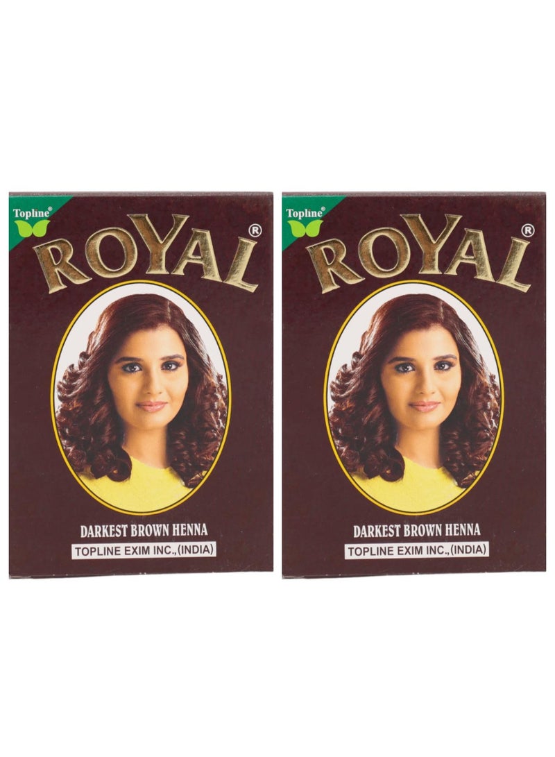 حناء لون بني غامق للشعر 60 جرام قطعتين
