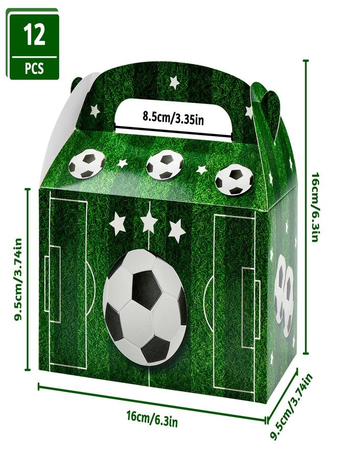 JLNGTHONG 12 Pack Soccer Party Treat Boxes, Cake Boxes for Sports Theme with Handles, Gift Boxes Kids Birthday Soccer Themed Party Supplies, 4 Designs - Image 2