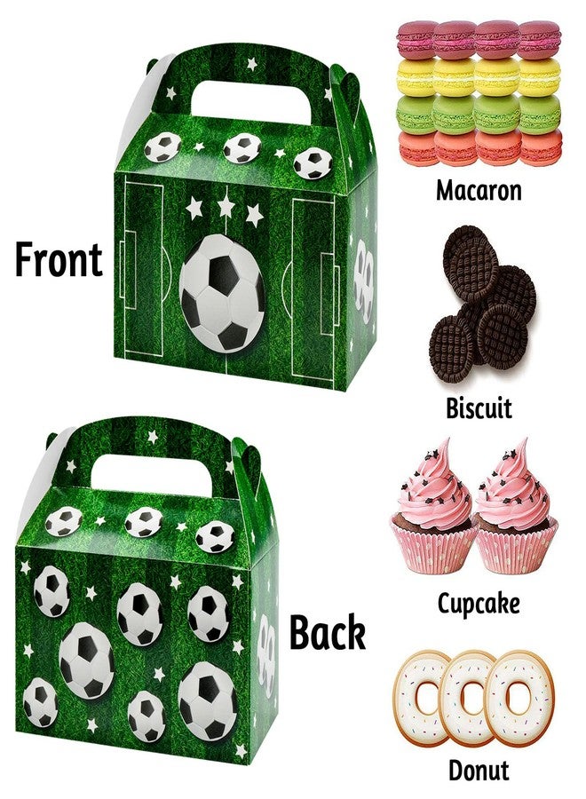 JLNGTHONG 12 Pack Soccer Party Treat Boxes, Cake Boxes for Sports Theme with Handles, Gift Boxes Kids Birthday Soccer Themed Party Supplies, 4 Designs - Image 4