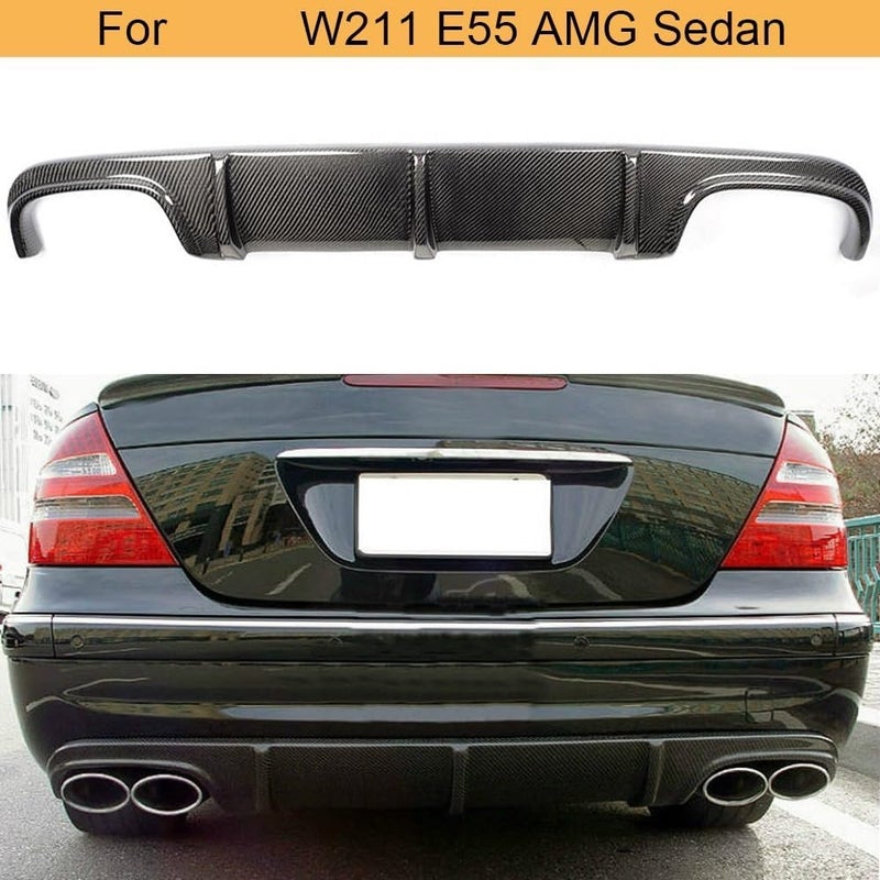 DEMULAX Carbon Fiber Rear Bumper Diffuser Lip for Mercedes-Benz E Class W211 - Image 4