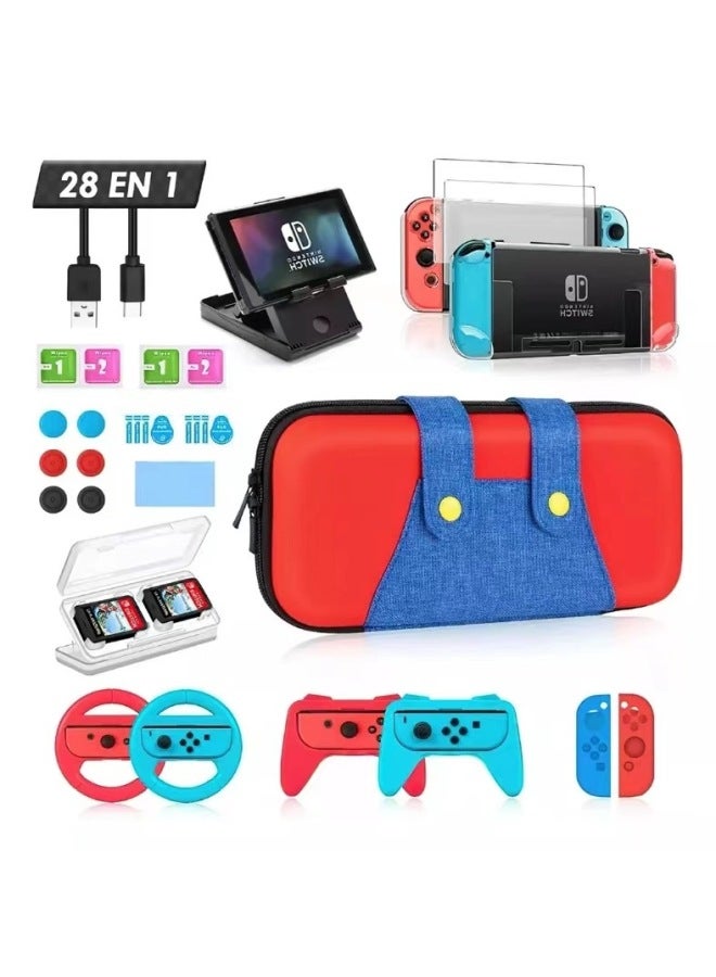 نيوترل حقيبة حماية مناسبة لألعاب نينتندو سويتش، حقيبة تخزين مع كابل حماية من النوع Type-C، مجموعة علبة كريستالية - Image 1