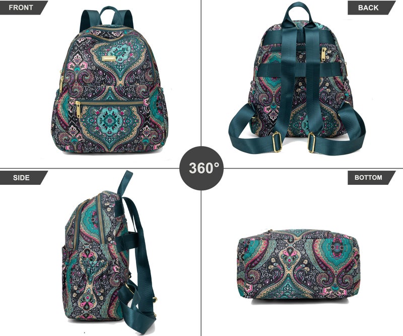 Pealwel Mini Backpack Purse for Women,Small Nylon backpacks for Ladies Backpacks Women Anti Theft Travel Bag (Bohemian) - Image 2