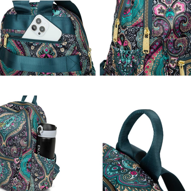 Pealwel Mini Backpack Purse for Women,Small Nylon backpacks for Ladies Backpacks Women Anti Theft Travel Bag (Bohemian) - Image 5