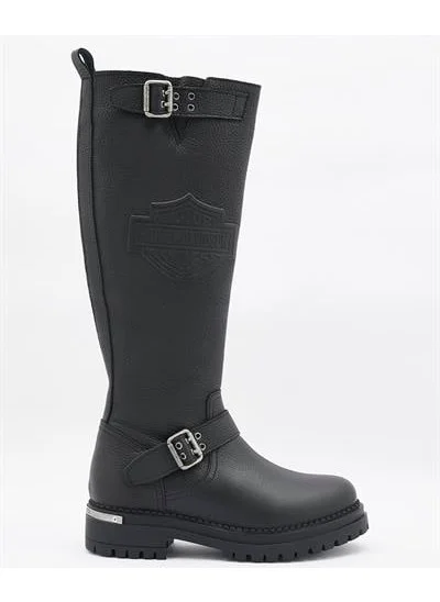 هارلي ديفيدسون Trouble Women's Black Leather Boots