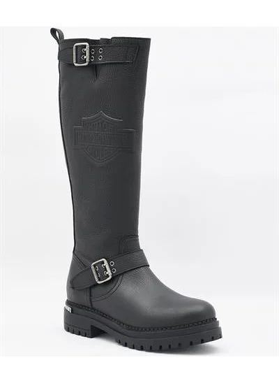 هارلي ديفيدسون Trouble Women's Black Leather Boots