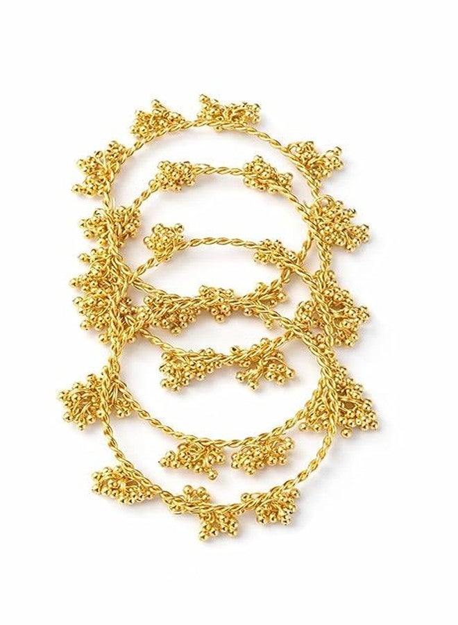 BANGLESKART مجموعة أساور غونغرو لاتكان الكشميرية التقليدية من بانغلسكارت للنساء والفتيات | مجموعة من 4 أساور (ذهبية، 2.6) - Image 5